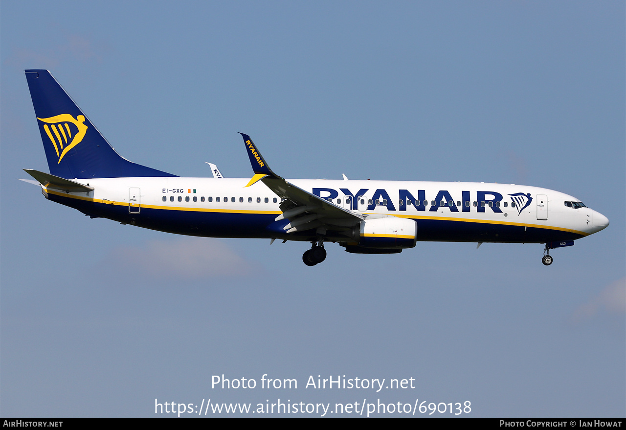 Aircraft Photo of EI-GXG | Boeing 737-800 | Ryanair | AirHistory.net #690138