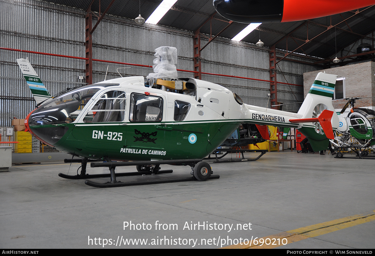 Aircraft Photo of GN-925 | Eurocopter EC-135T-2 | Argentina - Gendarmeria | AirHistory.net #690210