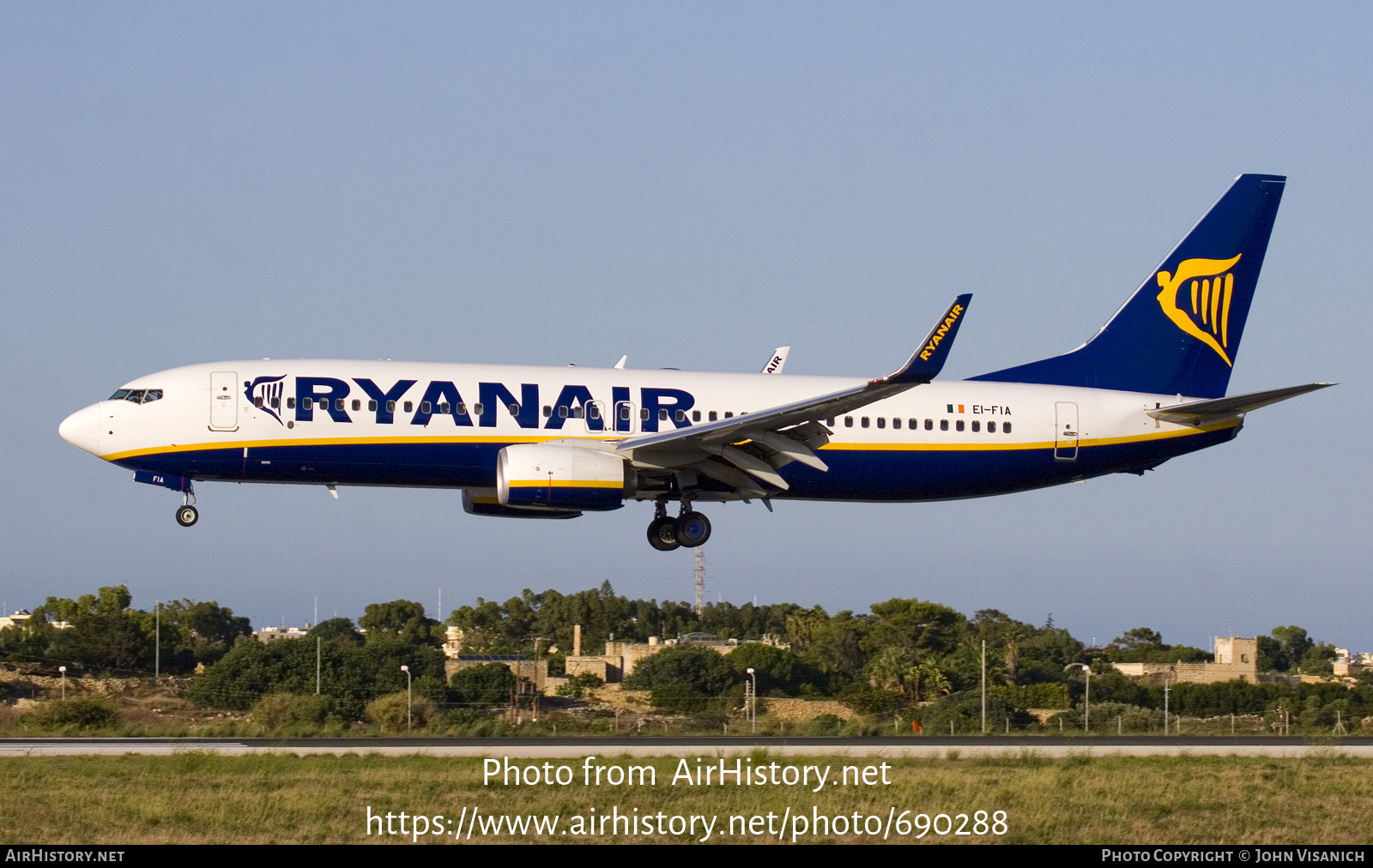 Aircraft Photo of EI-FIA | Boeing 737-8AS | Ryanair | AirHistory.net #690288