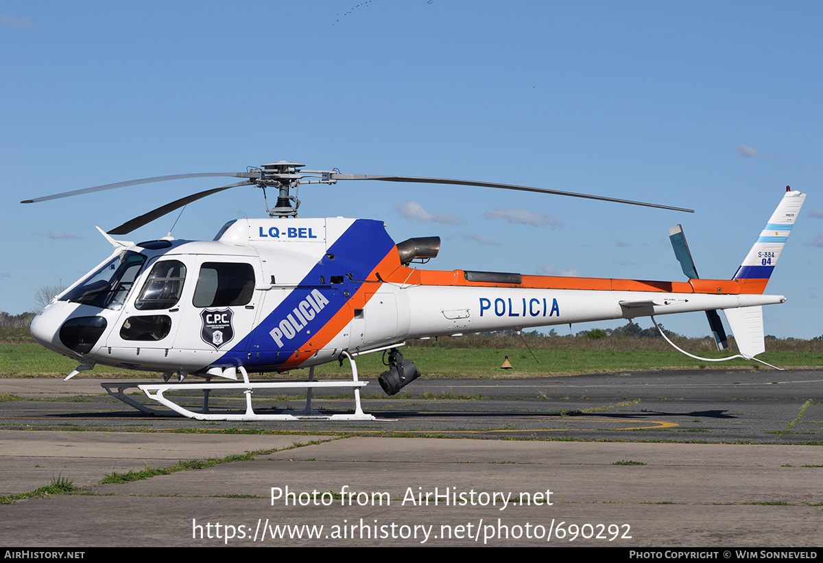 Aircraft Photo of LQ-BEL / S-889 | Aerospatiale AS-350B-3 Ecureuil | Policia | AirHistory.net #690292