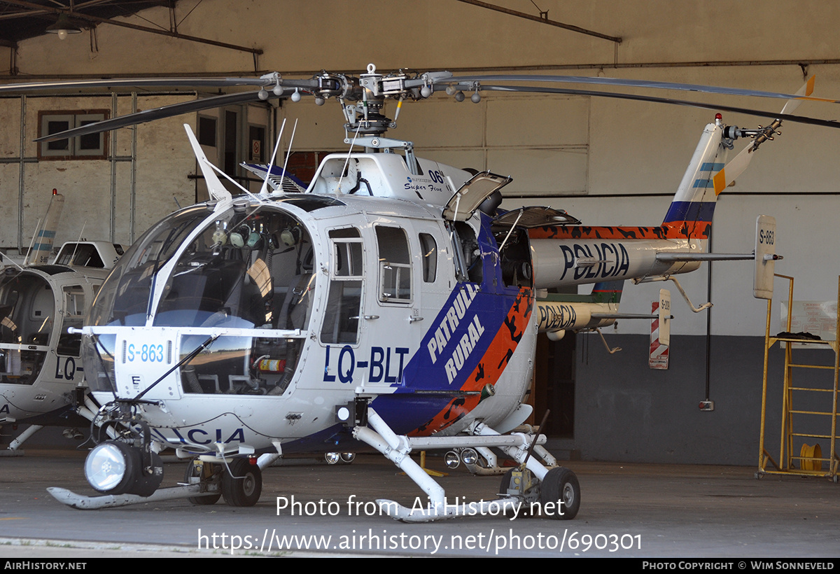 Aircraft Photo of LQ-BLT / S-863 | MBB BO-105CBS-4 | Policia | AirHistory.net #690301