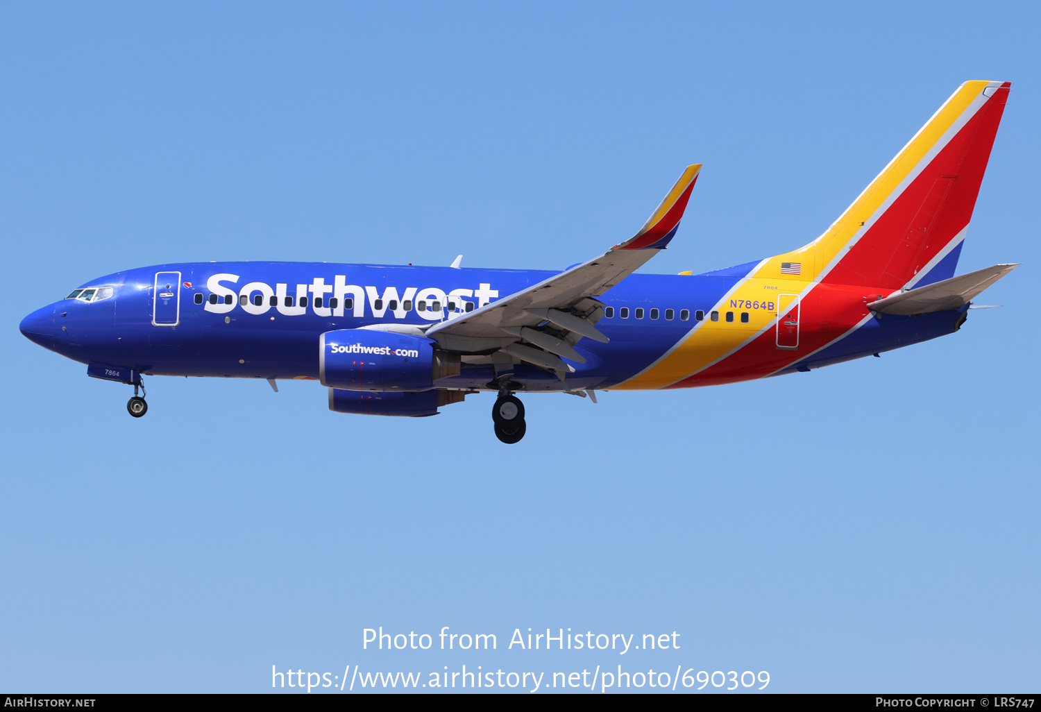 Aircraft Photo of N7864B | Boeing 737-7Q8 | Southwest Airlines | AirHistory.net #690309