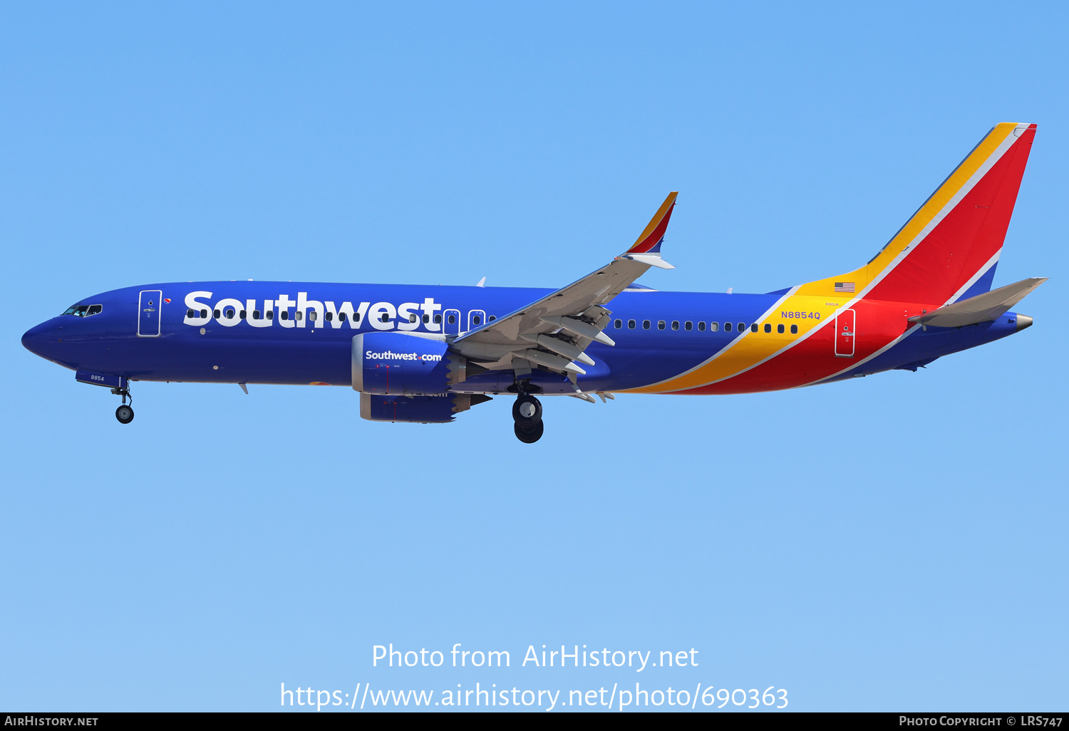 Aircraft Photo of N8854Q | Boeing 737-8 Max 8 | Southwest Airlines | AirHistory.net #690363