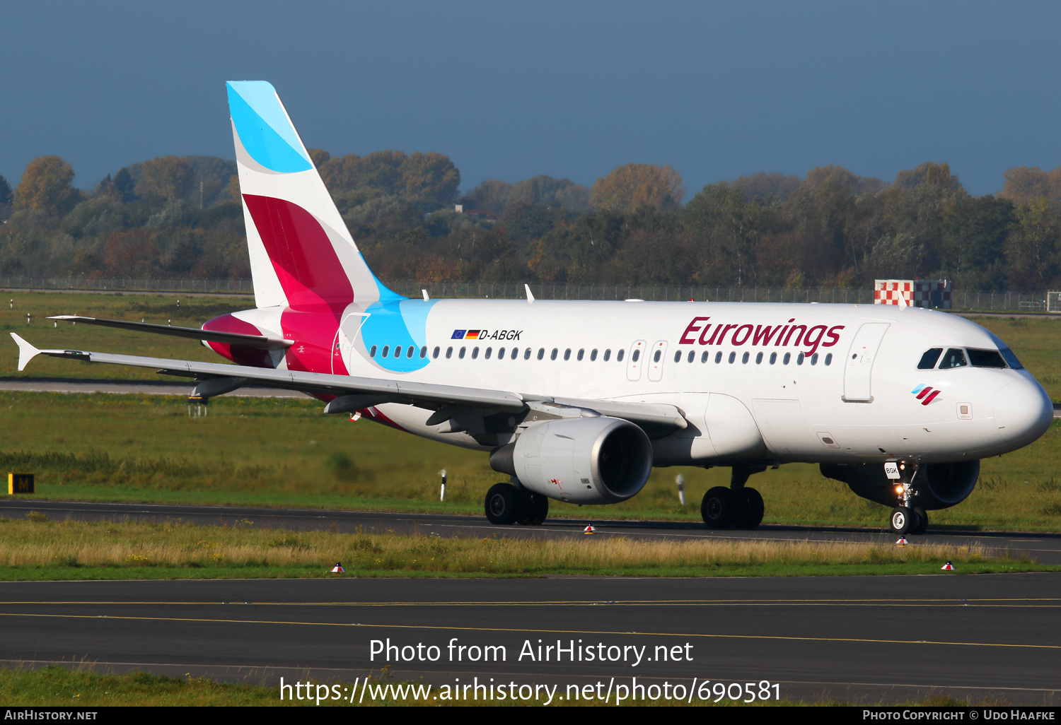 Aircraft Photo of D-ABGK | Airbus A319-112 | Eurowings | AirHistory.net #690581