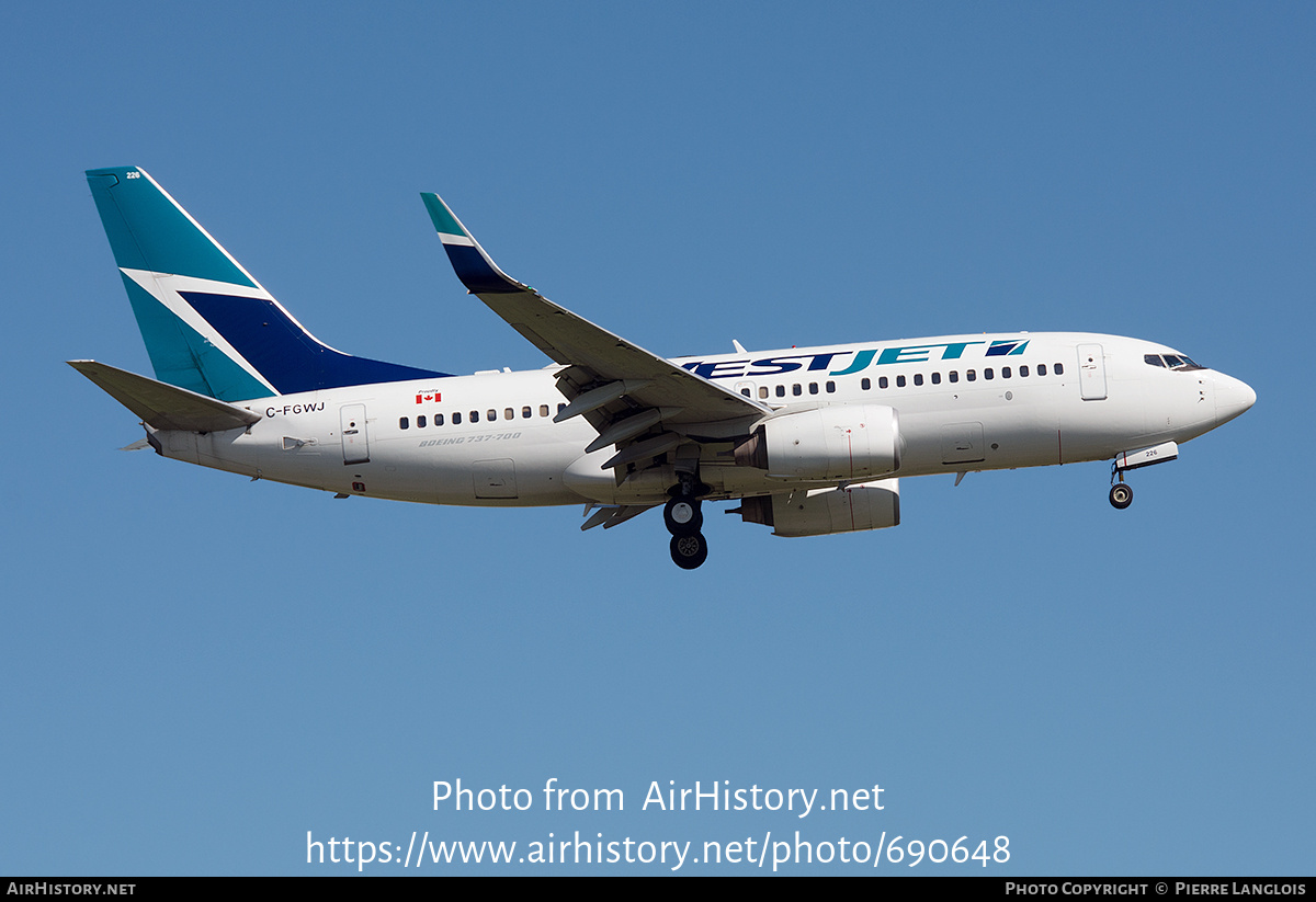 Aircraft Photo of C-FGWJ | Boeing 737-7CT | WestJet | AirHistory.net #690648