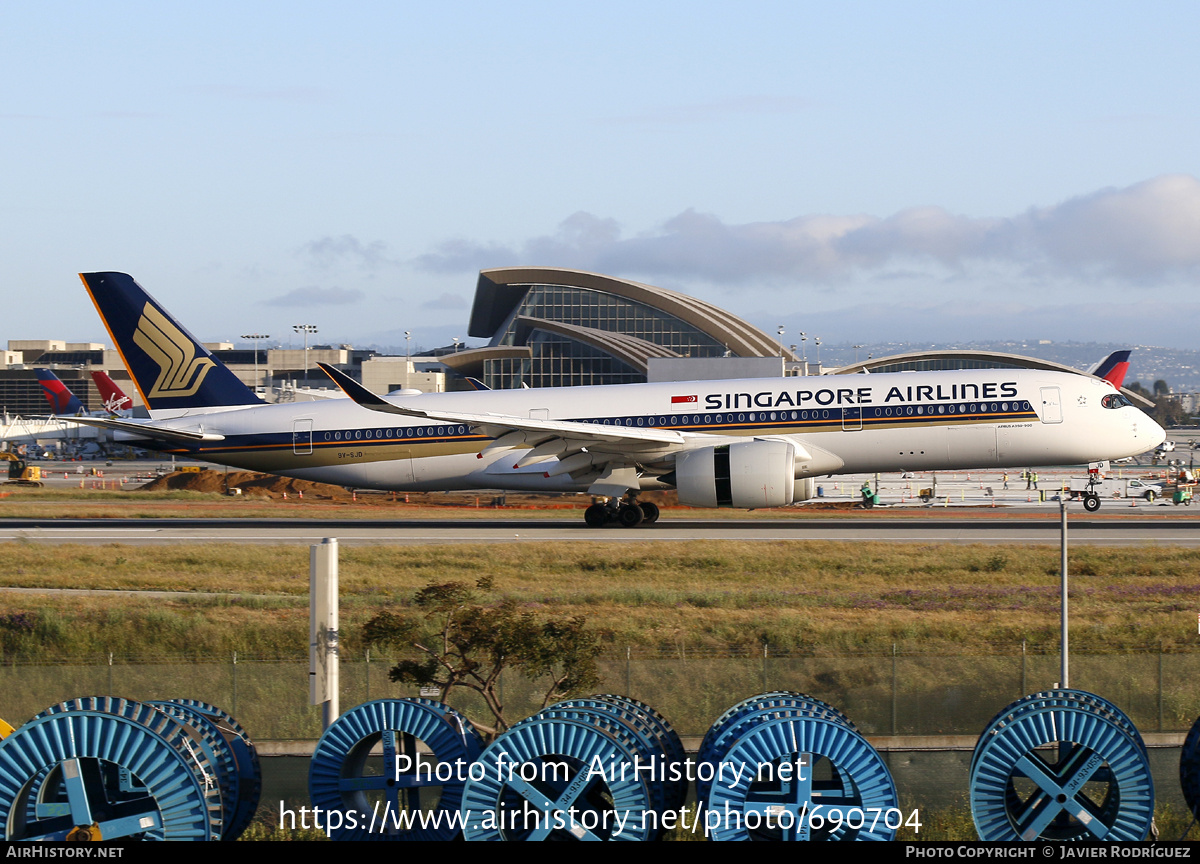 Aircraft Photo of 9V-SJD | Airbus A350-941 | Singapore Airlines | AirHistory.net #690704