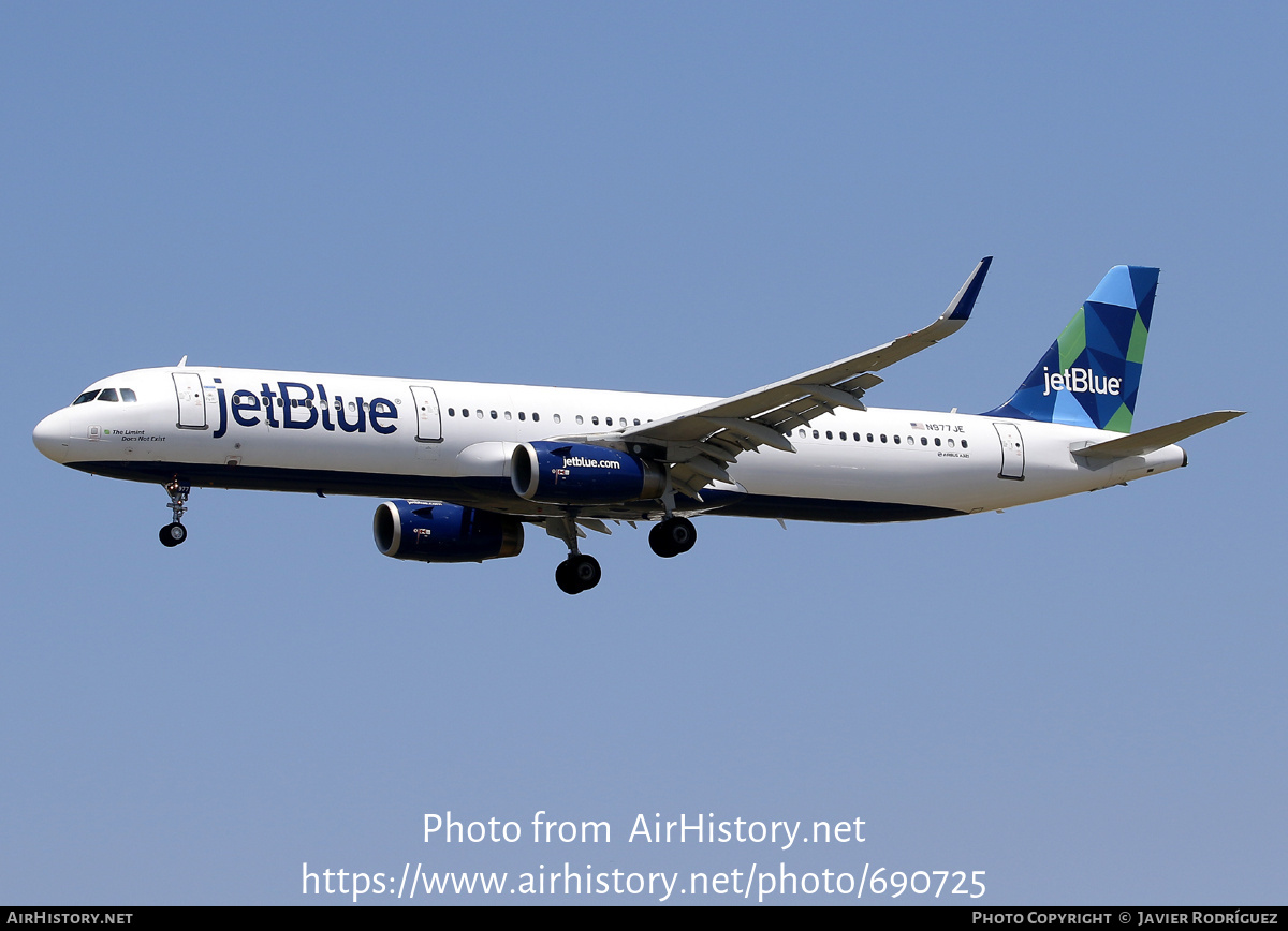 Aircraft Photo of N977JE | Airbus A321-231 | JetBlue Airways | AirHistory.net #690725