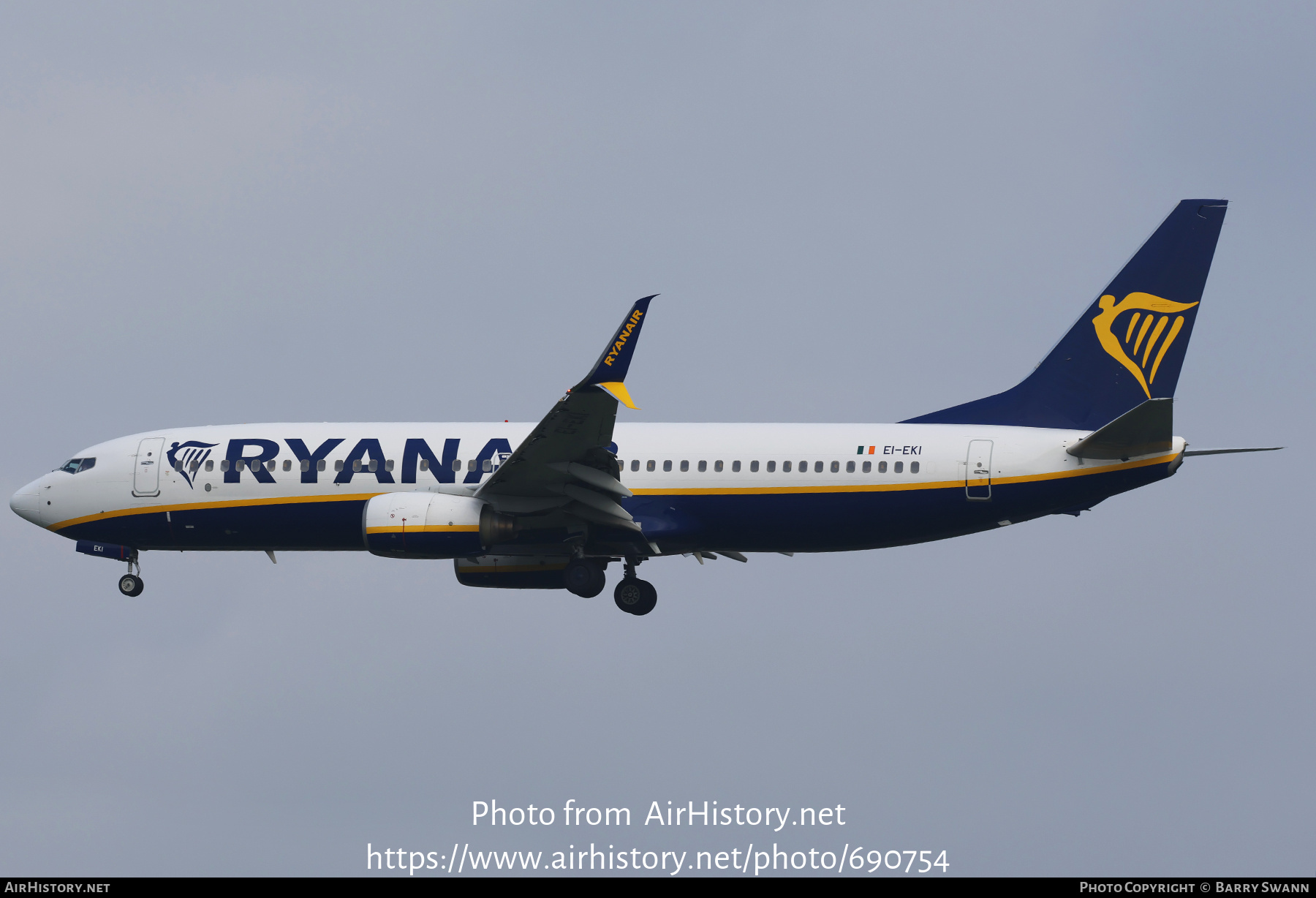 Aircraft Photo of EI-EKI | Boeing 737-8AS | Ryanair | AirHistory.net #690754