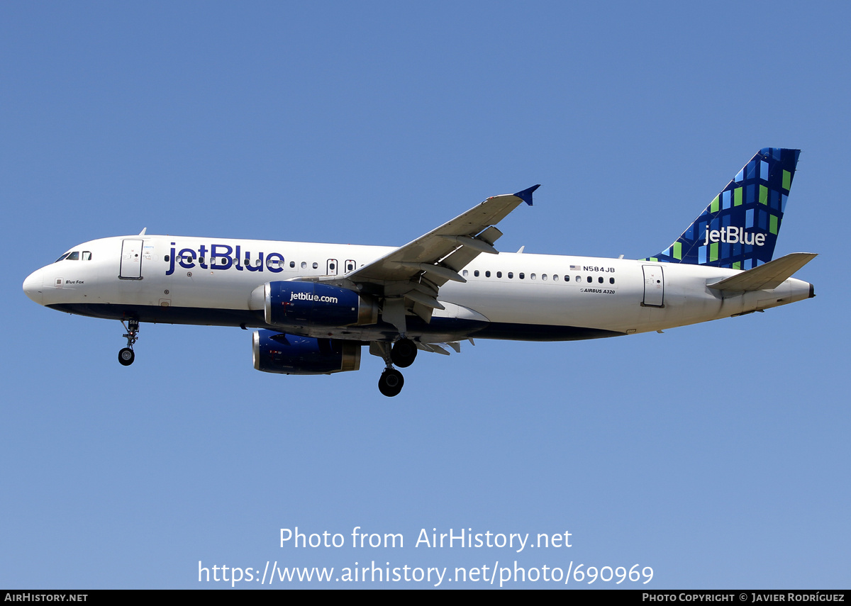 Aircraft Photo of N584JB | Airbus A320-232 | JetBlue Airways | AirHistory.net #690969