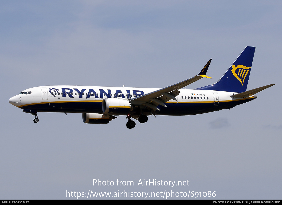 Aircraft Photo of EI-IJC | Boeing 737-8200 Max 200 | Ryanair | AirHistory.net #691086