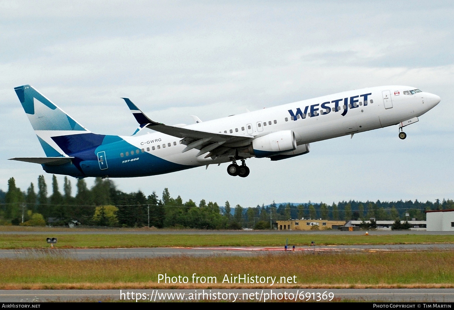 Aircraft Photo of C-GWRG | Boeing 737-8CT | WestJet | AirHistory.net #691369