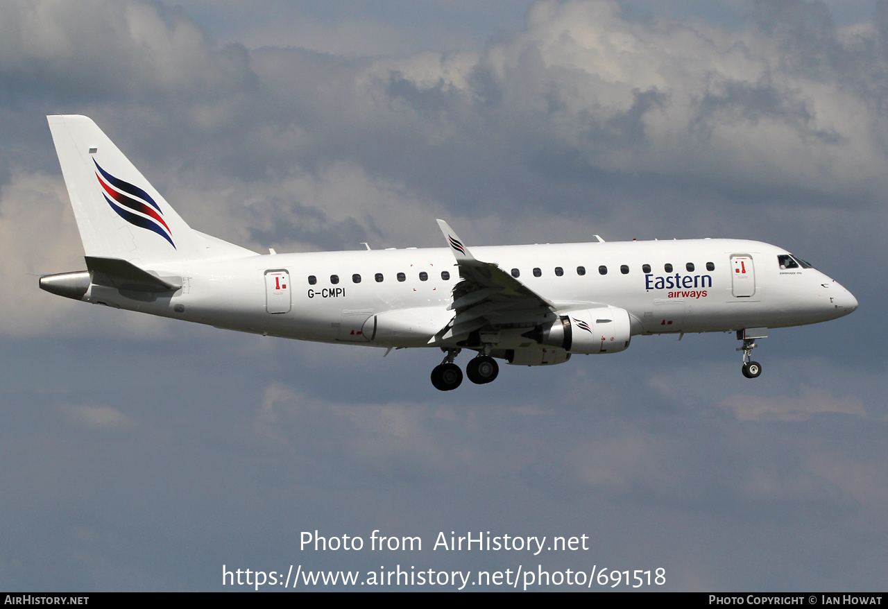 Aircraft Photo of G-CMPI | Embraer 170LR (ERJ-170-100LR) | Eastern Airways | AirHistory.net #691518