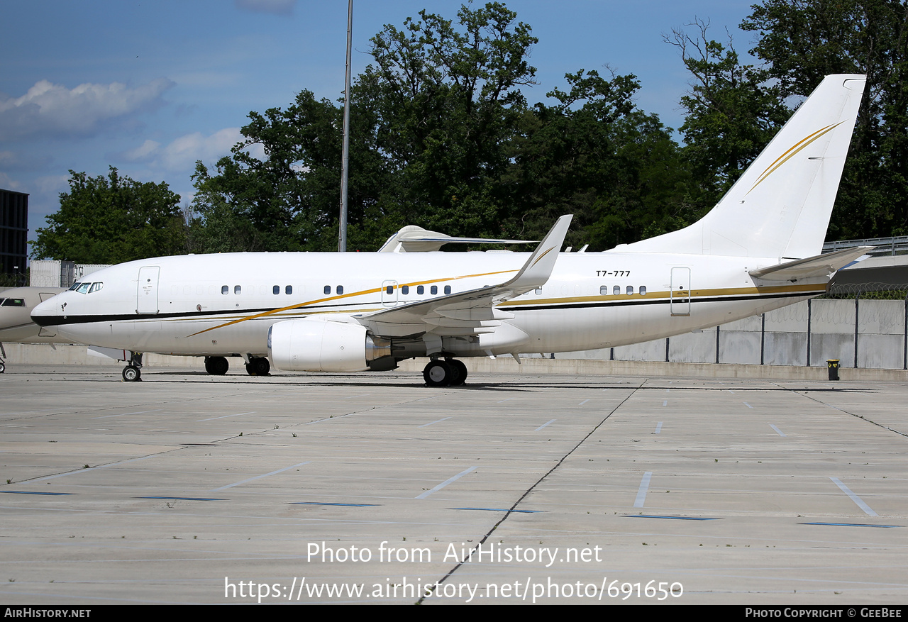 Aircraft Photo of T7-777 | Boeing 737-7EG BBJ | AirHistory.net #691650