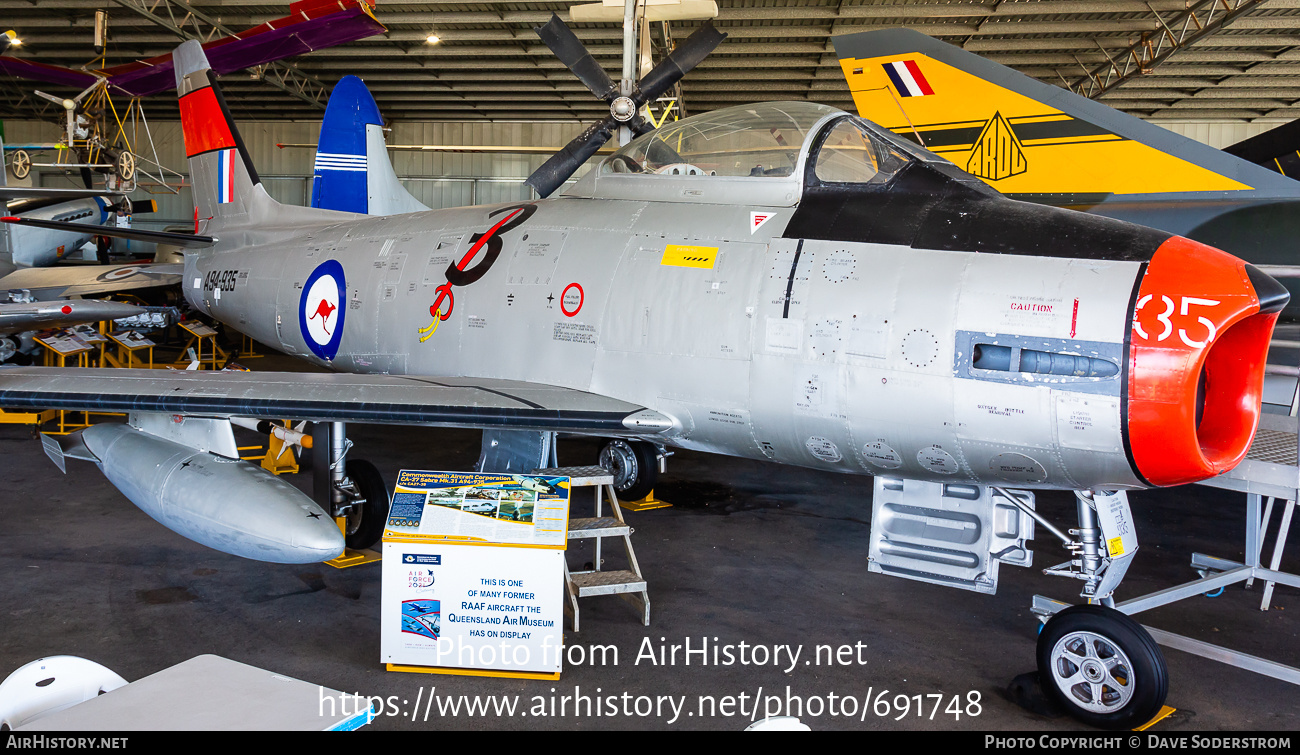 Aircraft Photo of A94-395 | Commonwealth CA-27 Sabre Mk31 | Australia - Air Force | AirHistory.net #691748