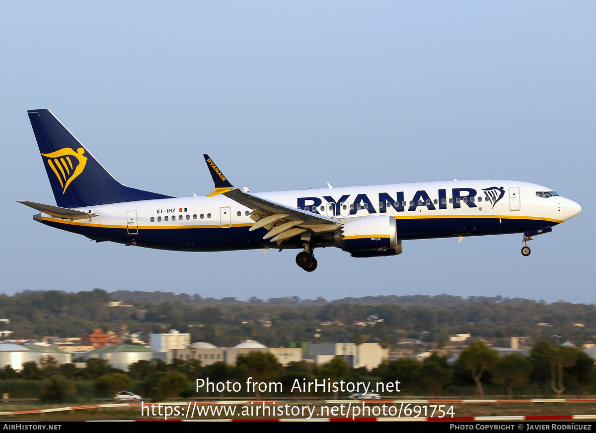 Aircraft Photo of EI-IHZ | Boeing 737-8200 Max 200 | Ryanair | AirHistory.net #691754