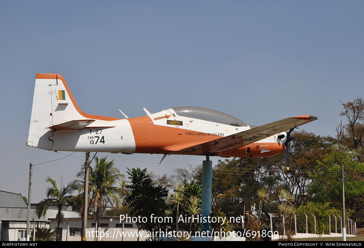 Aircraft Photo of 1374 | Embraer T-27 Tucano | Brazil - Air Force | AirHistory.net #691809