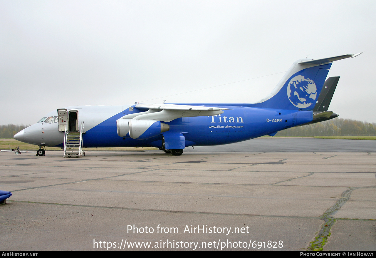 Aircraft Photo of G-ZAPR | British Aerospace BAe-146-200QT Quiet Trader | Titan Airways | AirHistory.net #691828