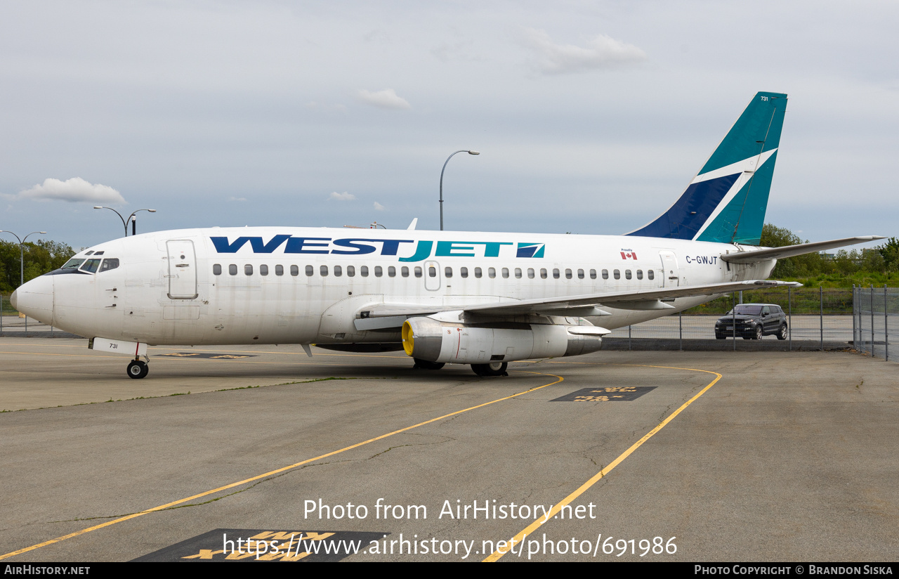 Aircraft Photo of C-GWJT | Boeing 737-2H4 | WestJet | AirHistory.net #691986