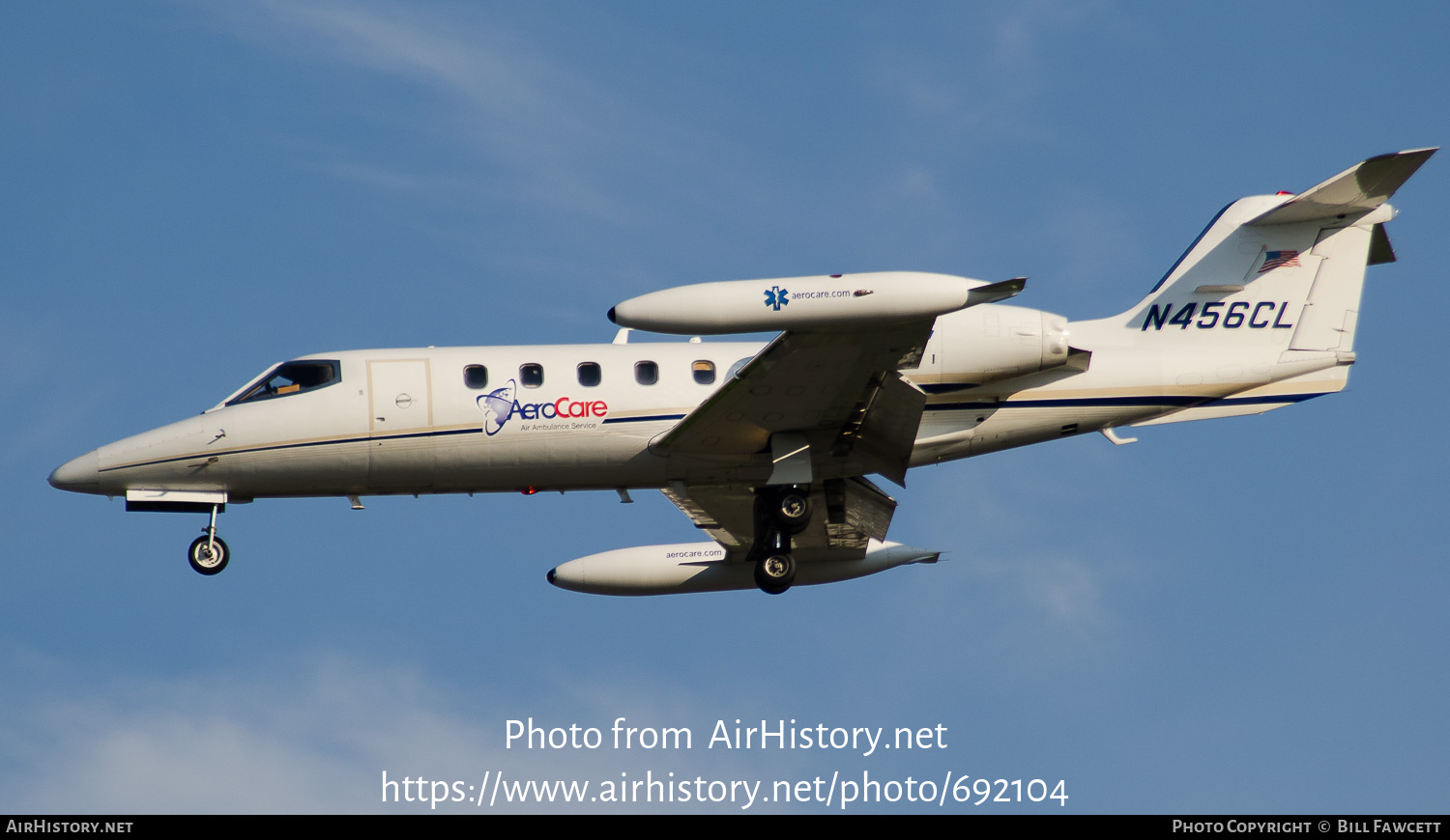 Aircraft Photo of N456CL | Gates Learjet 35A | AeroCare Air Ambulance Service | AirHistory.net #692104