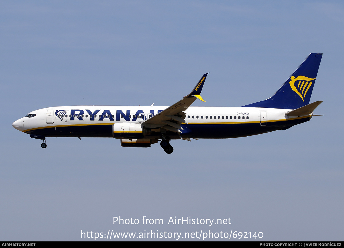 Aircraft Photo of G-RUKD | Boeing 737-8AS | Ryanair | AirHistory.net #692140