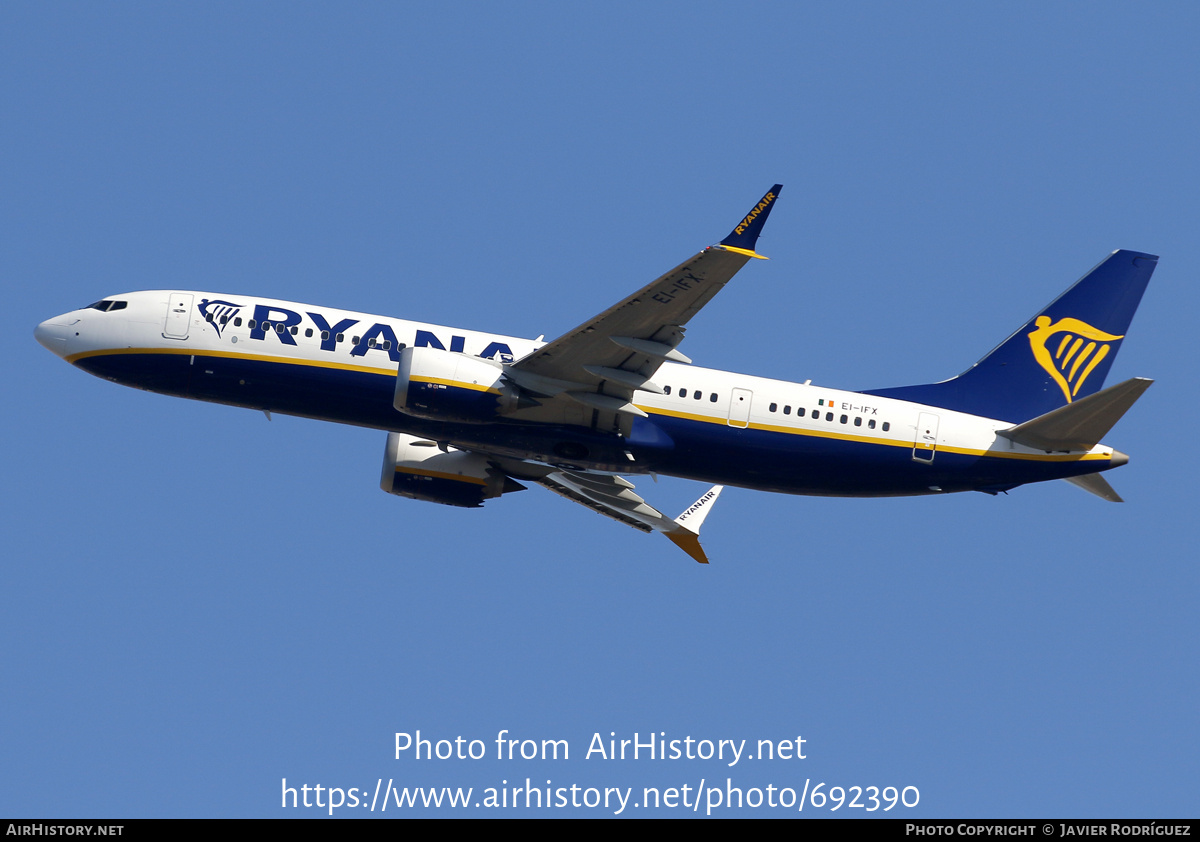 Aircraft Photo of EI-IFX | Boeing 737-8200 Max 200 | Ryanair | AirHistory.net #692390