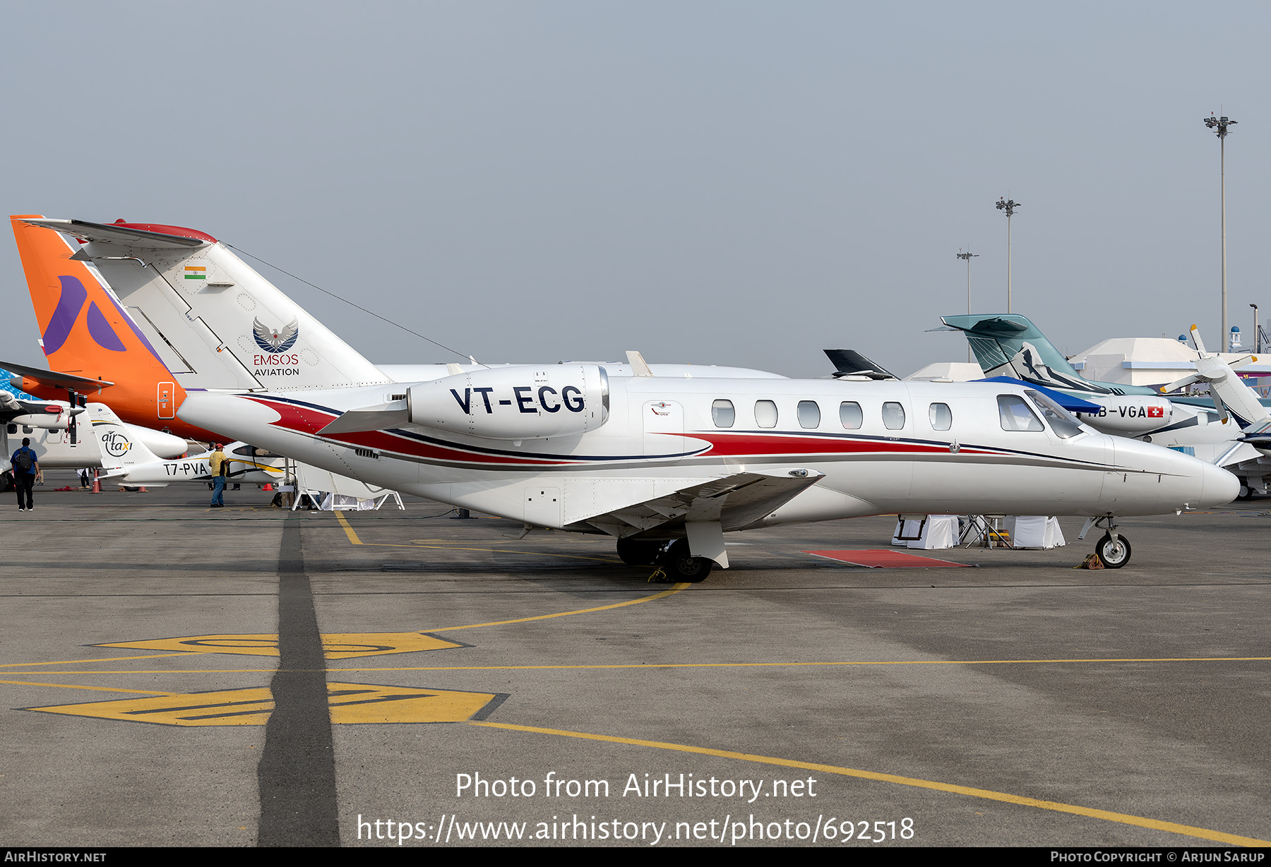 Aircraft Photo of VT-ECG | Cessna 525A CitationJet CJ2+ | EMSOS Aviation | AirHistory.net #692518