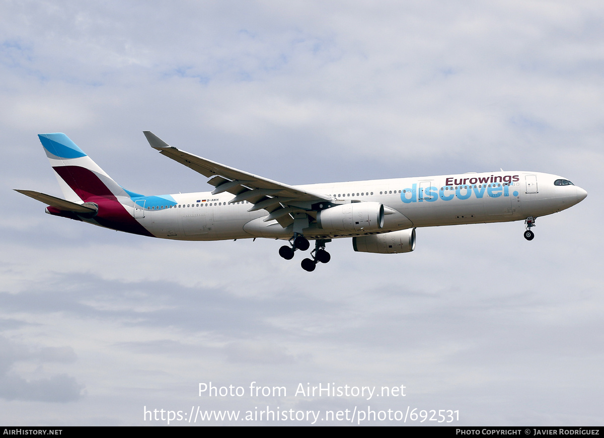 Aircraft Photo of D-AIKH | Airbus A330-343 | Eurowings Discover | AirHistory.net #692531