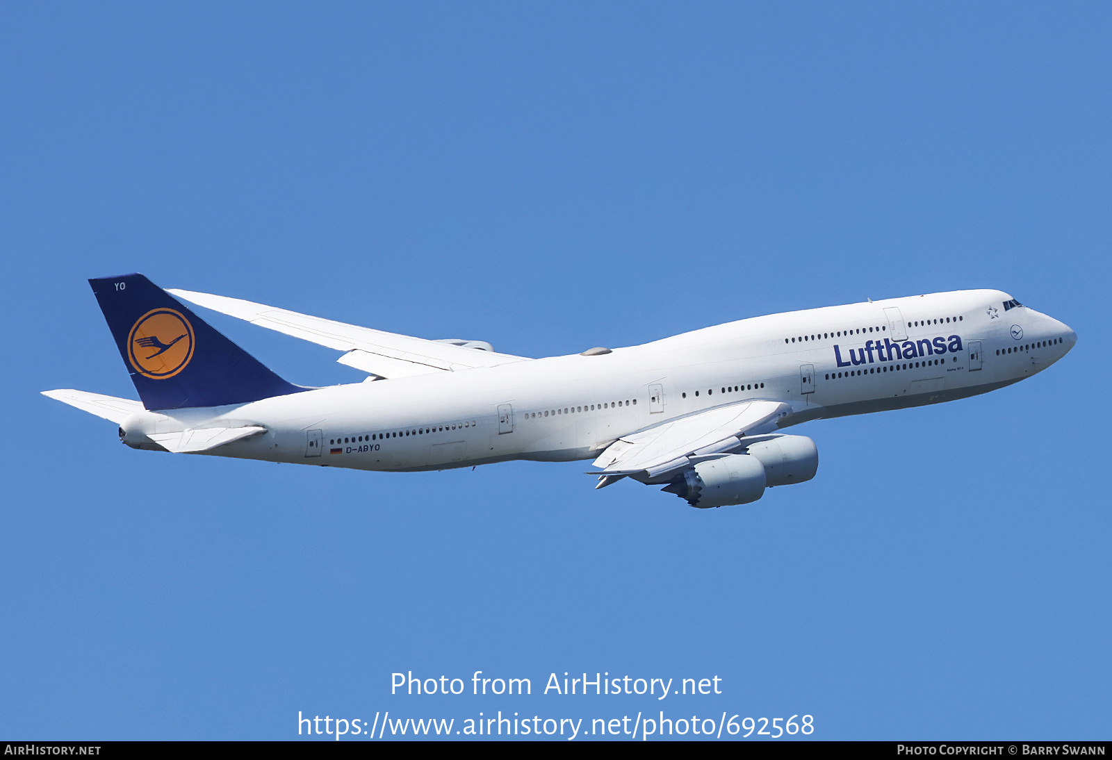 Aircraft Photo of D-ABYO | Boeing 747-830 | Lufthansa | AirHistory.net #692568