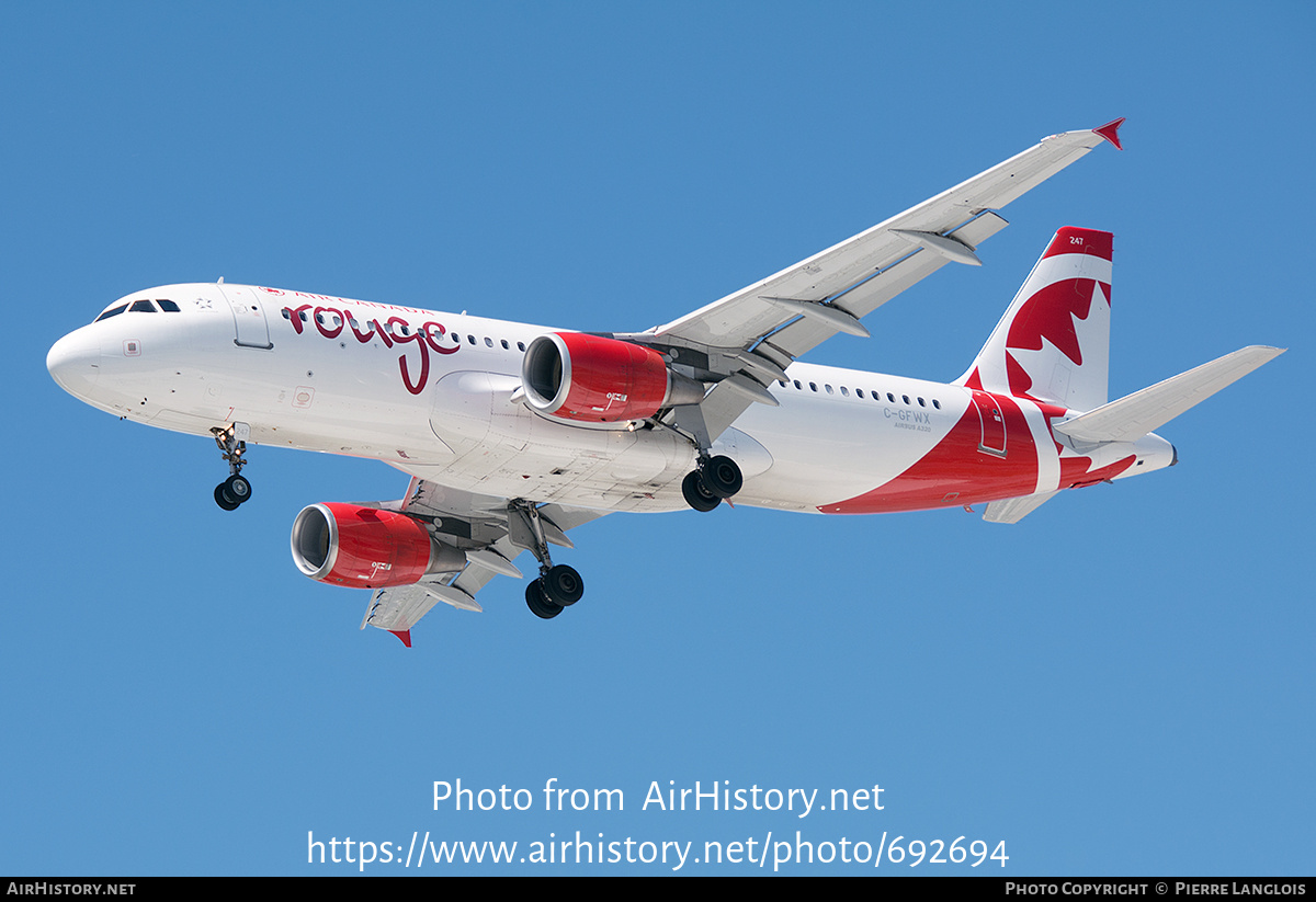 Aircraft Photo of C-GFWX | Airbus A320-214 | Air Canada Rouge | AirHistory.net #692694