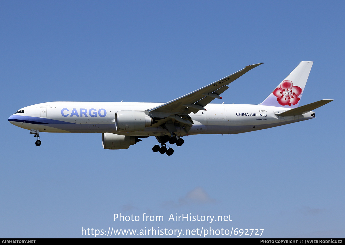 Aircraft Photo of B-18778 | Boeing 777-F | China Airlines Cargo | AirHistory.net #692727