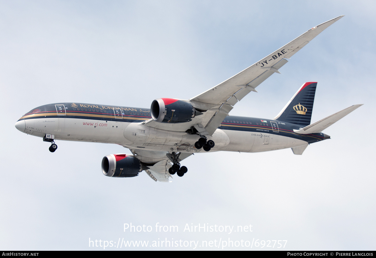 Aircraft Photo of JY-BAE | Boeing 787-8 Dreamliner | Royal Jordanian Airlines | AirHistory.net #692757