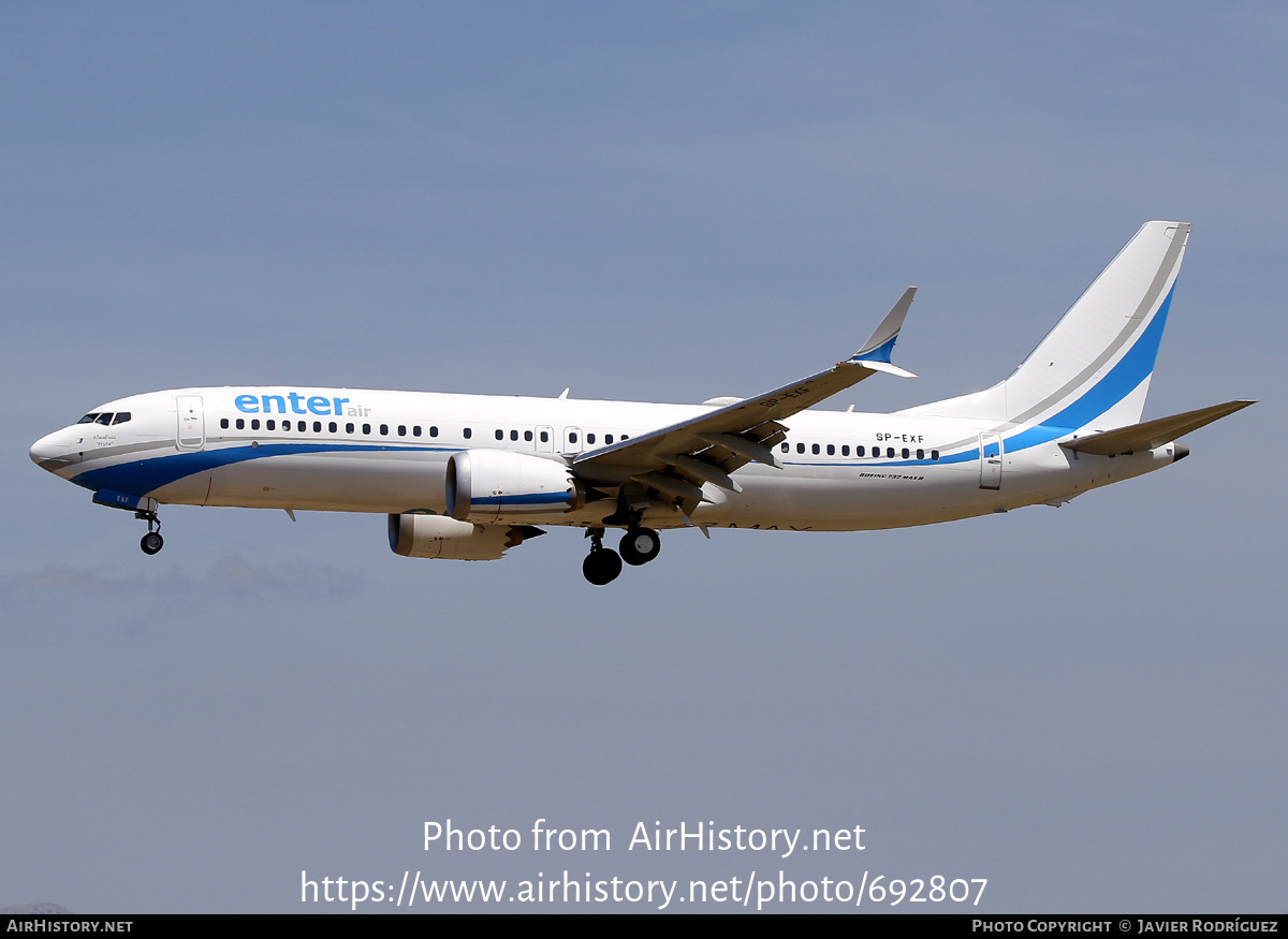 Aircraft Photo of SP-EXF | Boeing 737-8 Max 8 | Enter Air | AirHistory.net #692807