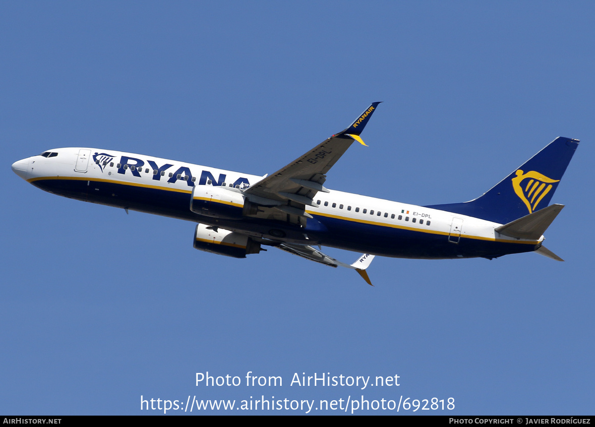 Aircraft Photo of EI-DPL | Boeing 737-8AS | Ryanair | AirHistory.net #692818