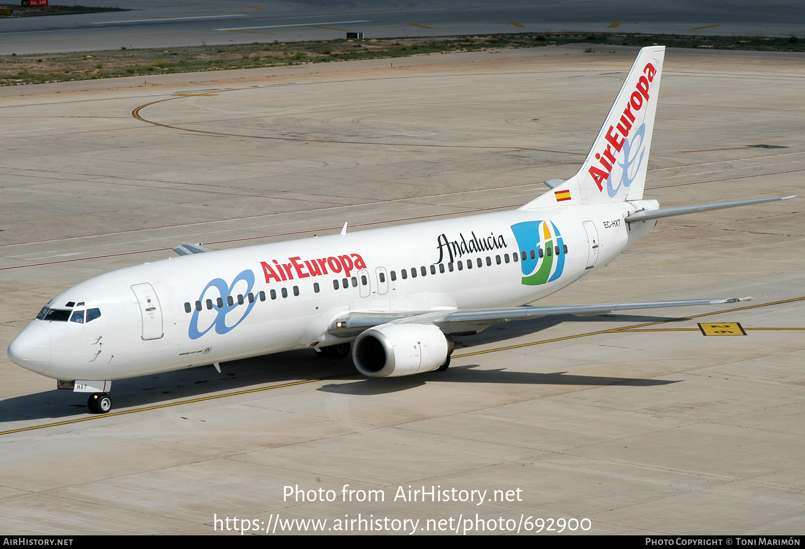 Aircraft Photo of EC-HXT | Boeing 737-4K5 | Air Europa | AirHistory.net #692900