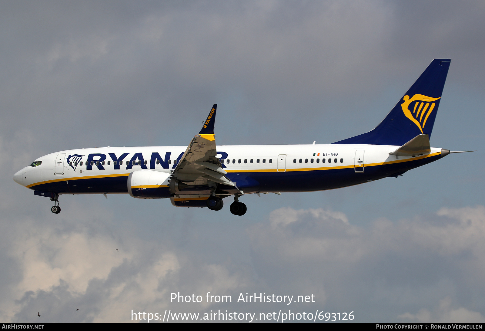 Aircraft Photo of EI-IHG | Boeing 737-8200 Max 200 | Ryanair | AirHistory.net #693126