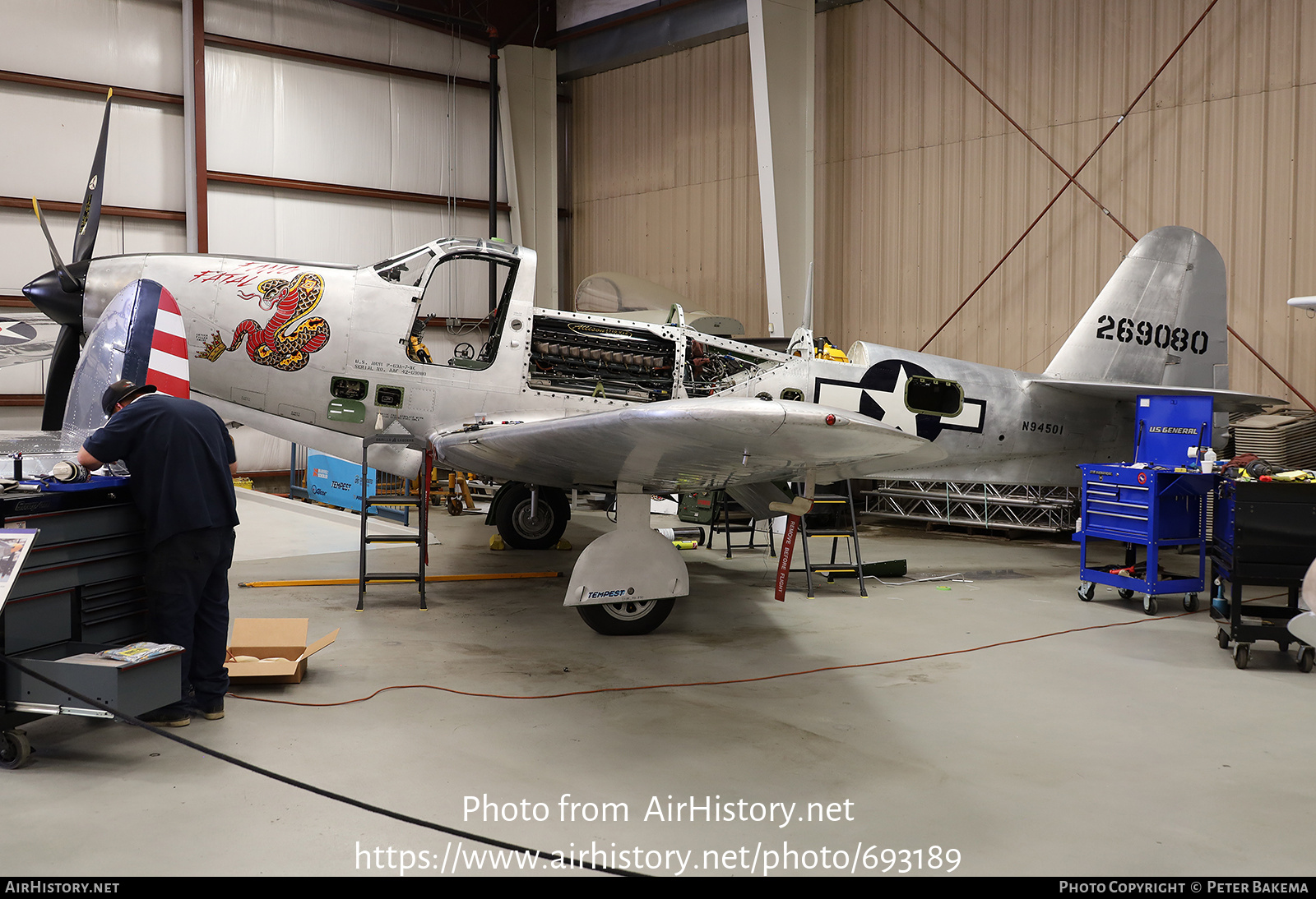 Aircraft Photo of N94501 / 269080 | Bell P-63A Kingcobra | USA - Air Force | AirHistory.net #693189