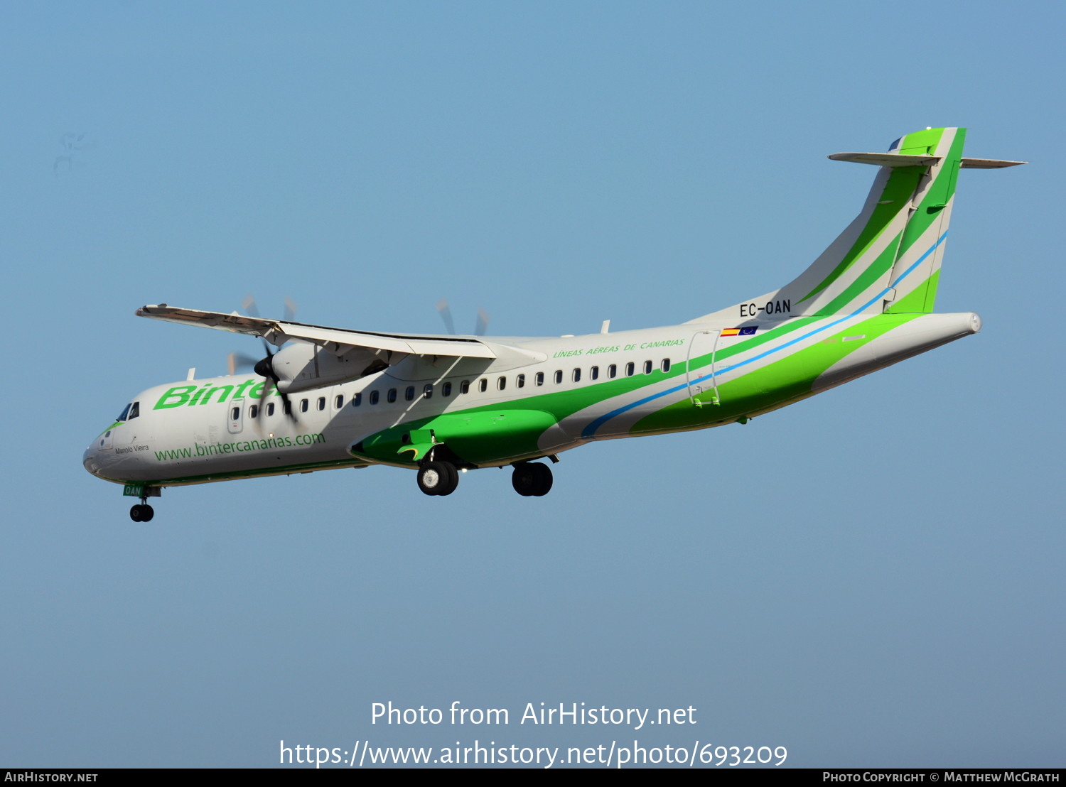 Aircraft Photo of EC-OAN | ATR ATR-72-600 (ATR-72-212A) | Binter Canarias | AirHistory.net #693209