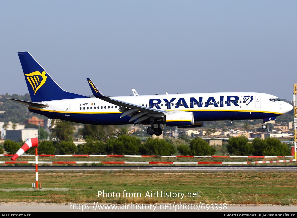 Aircraft Photo of EI-FZL | Boeing 737-800 | Ryanair | AirHistory.net #693398