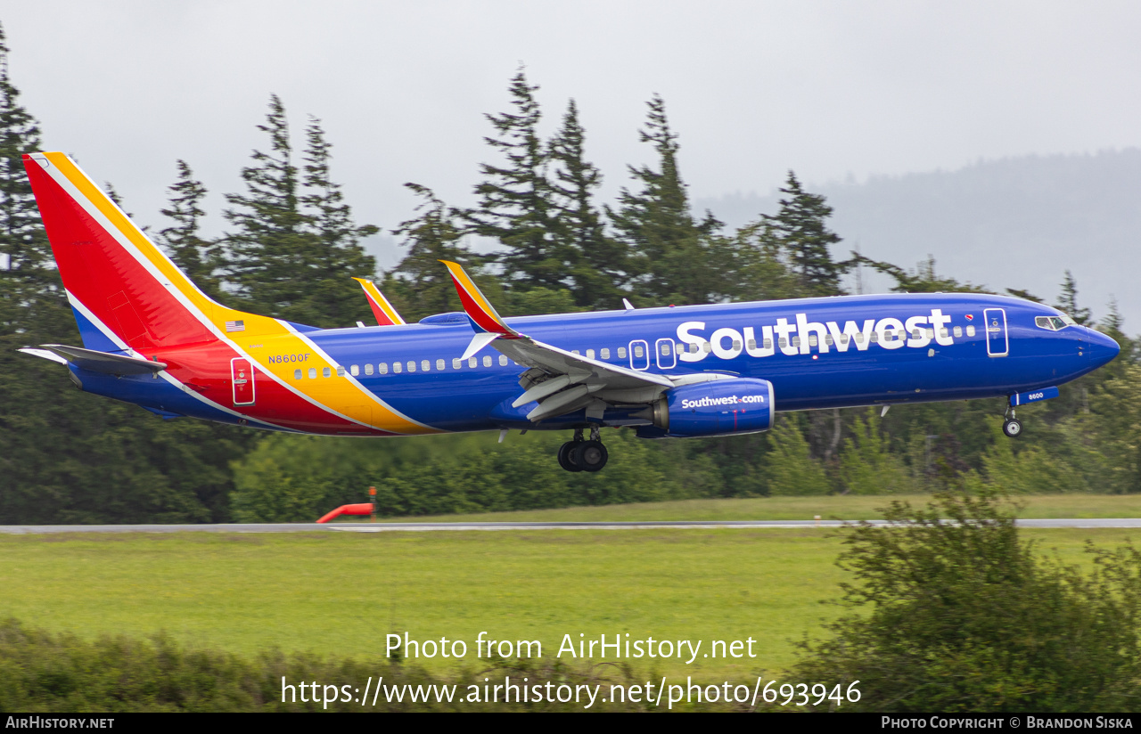 Aircraft Photo of N8600F | Boeing 737-8H4 | Southwest Airlines | AirHistory.net #693946