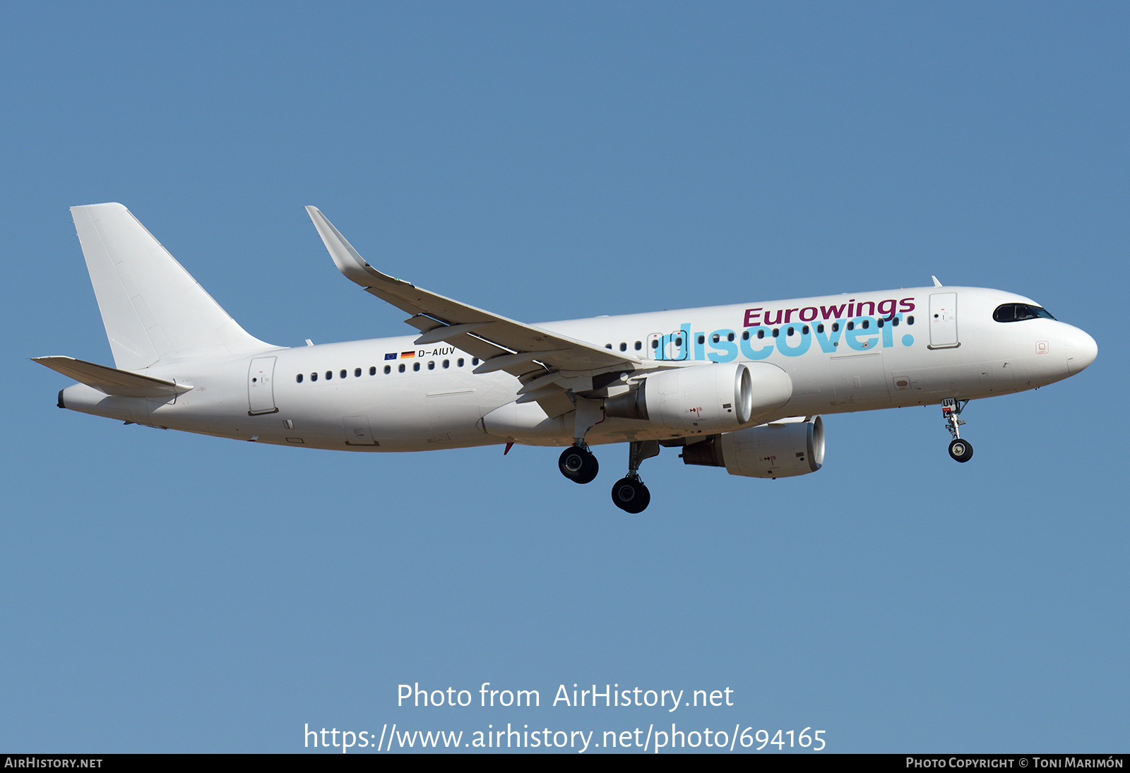 Aircraft Photo of D-AIUV | Airbus A320-214 | Eurowings Discover | AirHistory.net #694165