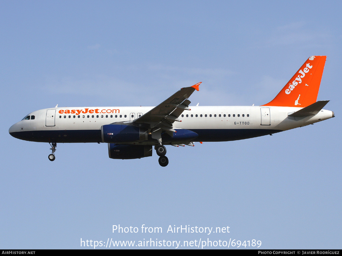 Aircraft Photo of G-TTOD | Airbus A320-232 | EasyJet | AirHistory.net #694189