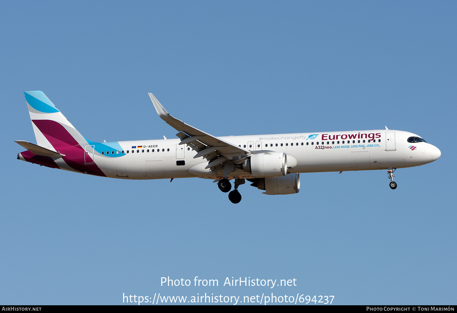 Aircraft Photo of D-AEEB | Airbus A321-251NX | Eurowings | AirHistory.net #694237