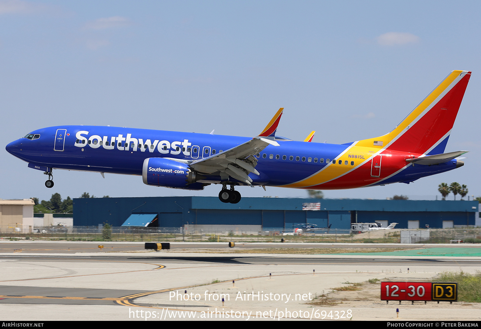 Aircraft Photo of N8815L | Boeing 737-8 Max 8 | Southwest Airlines | AirHistory.net #694328