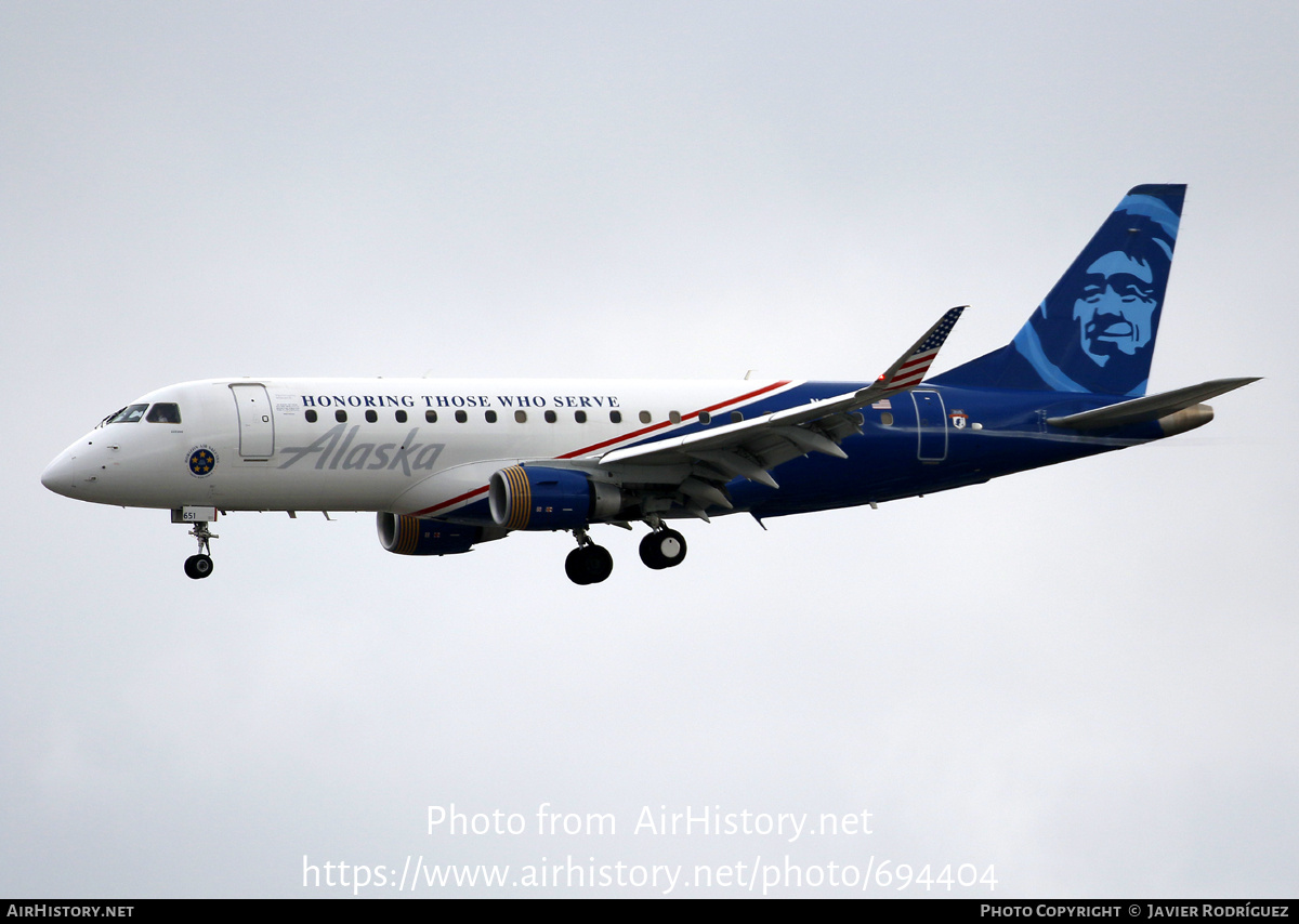 Aircraft Photo of N651QX | Embraer 175LR (ERJ-170-200LR) | Alaska Airlines | AirHistory.net #694404