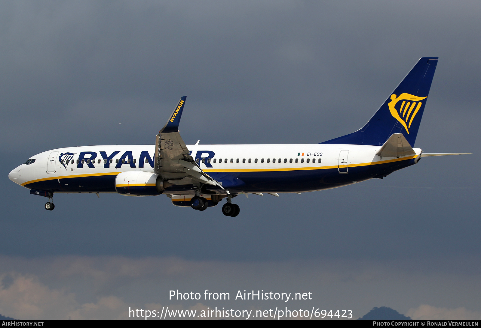 Aircraft Photo of EI-ESS | Boeing 737-8AS | Ryanair | AirHistory.net #694423