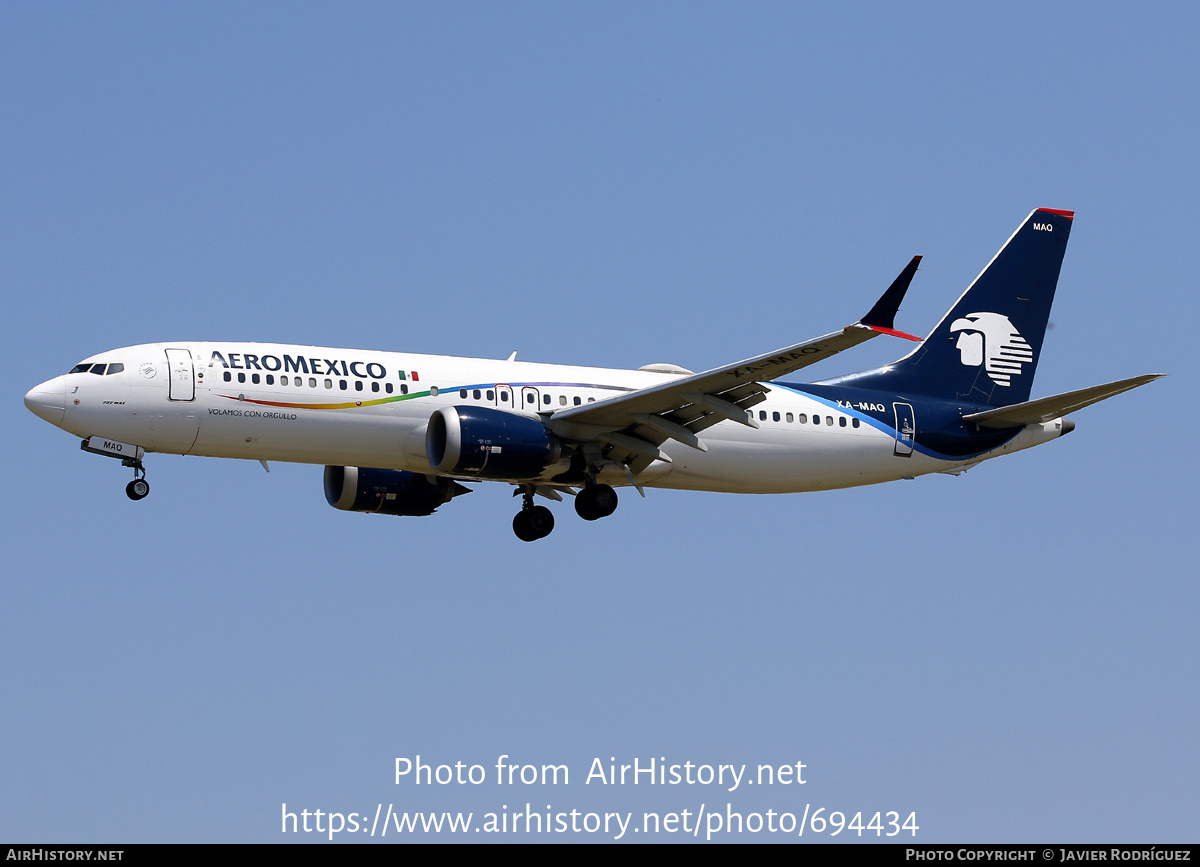 Aircraft Photo of XA-MAQ | Boeing 737-8 Max 8 | AeroMéxico | AirHistory.net #694434