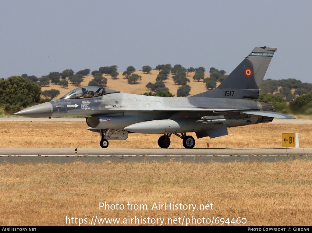 Aircraft Photo of 1617 | General Dynamics F-16AM Fighting Falcon | Romania - Air Force | AirHistory.net #694460