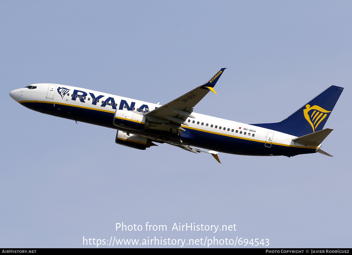 Aircraft Photo of 9H-QCH | Boeing 737-8AS | Ryanair | AirHistory.net #694543