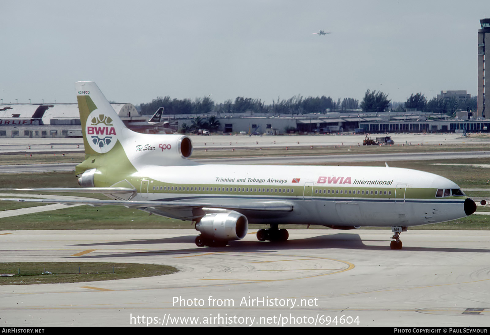 Aircraft Photo of N3140D | Lockheed L-1011-385-3 TriStar 500 | BWIA International - Trinidad and Tobago Airways | AirHistory.net #694604