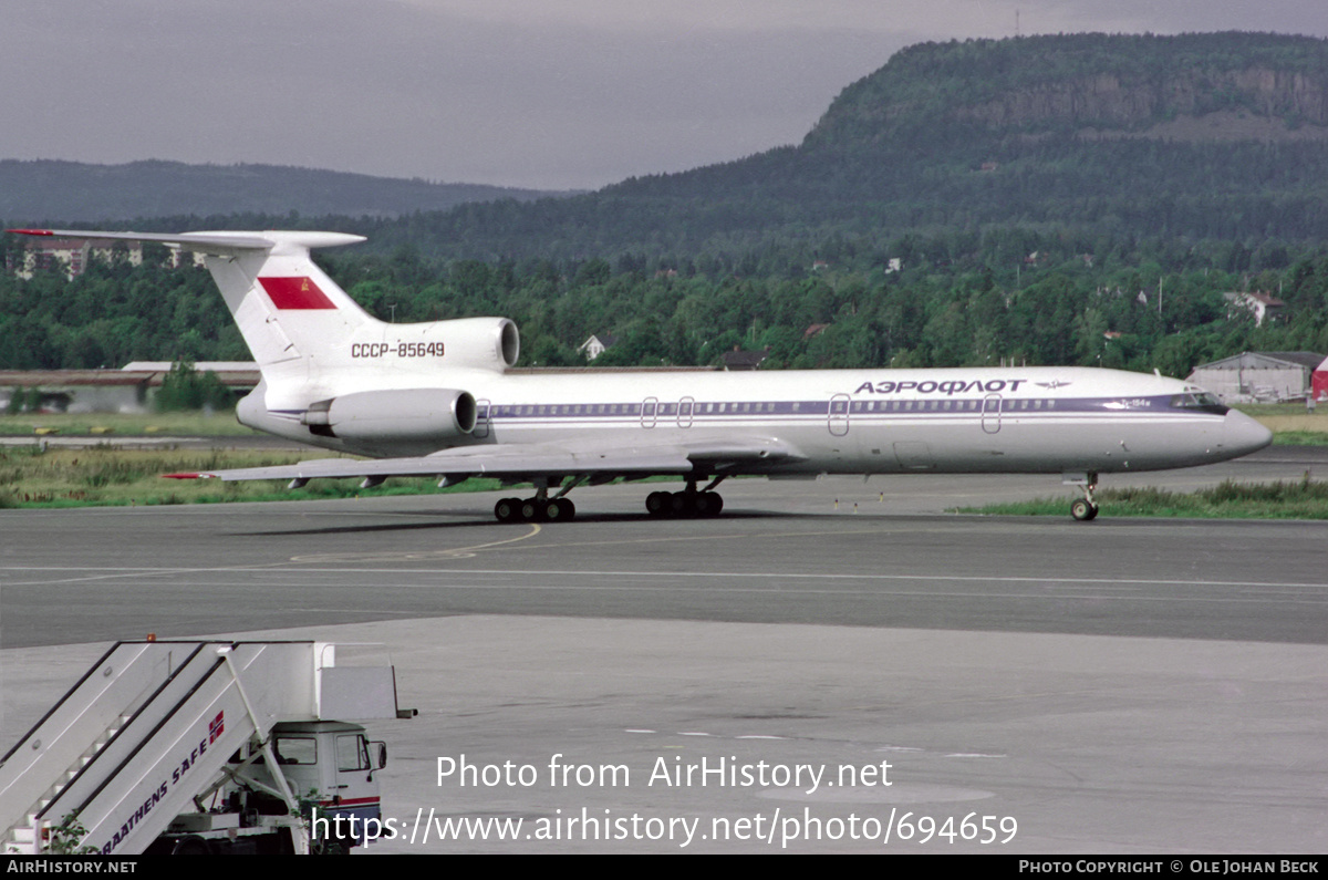 Aircraft Photo of CCCP-85649 | Tupolev Tu-154M | Aeroflot | AirHistory.net #694659